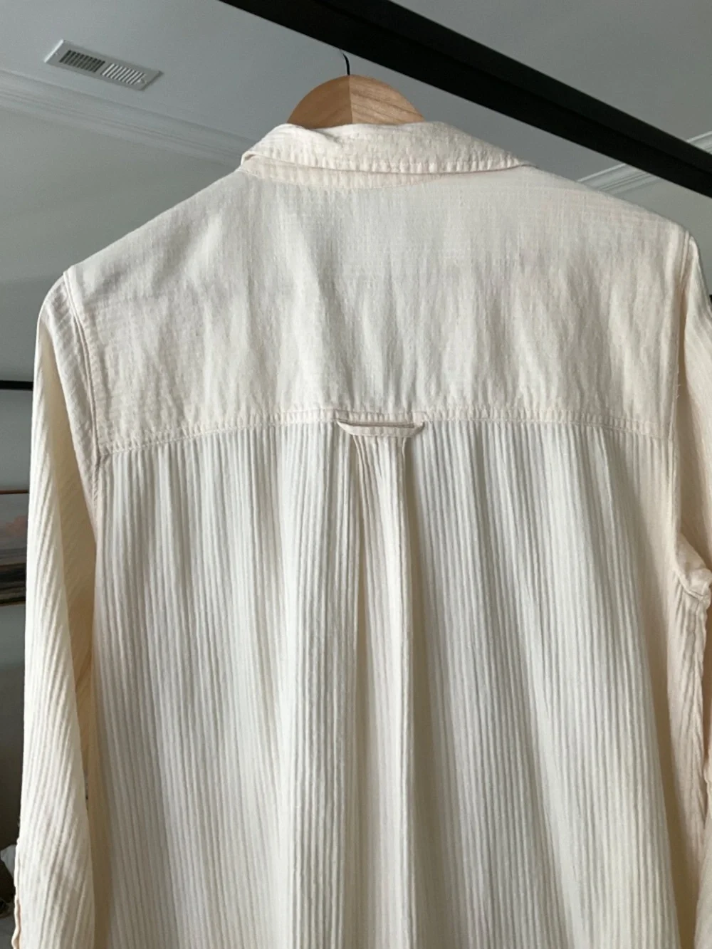 J Crew Long/Midi Beach Shirt Cover Up Medium Beige Cotton